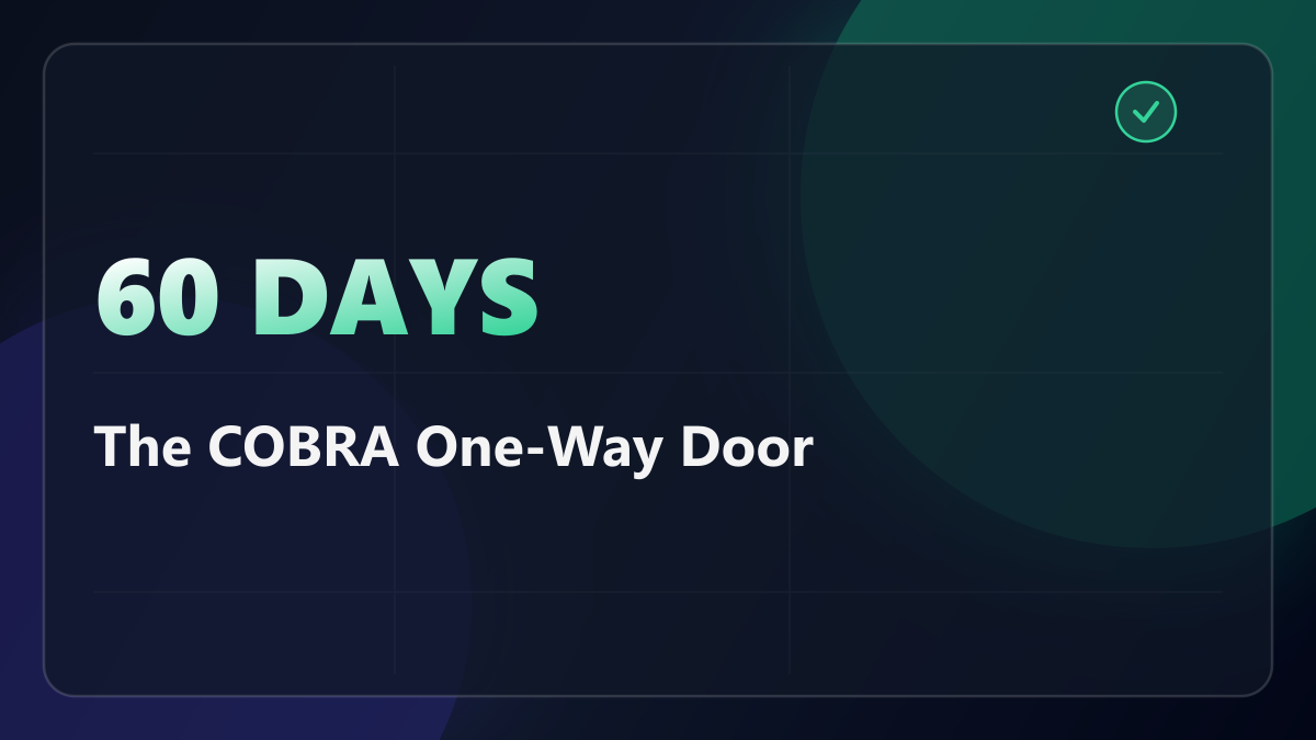 If You Elect COBRA, You Cannot Switch to a Marketplace Plan Until November