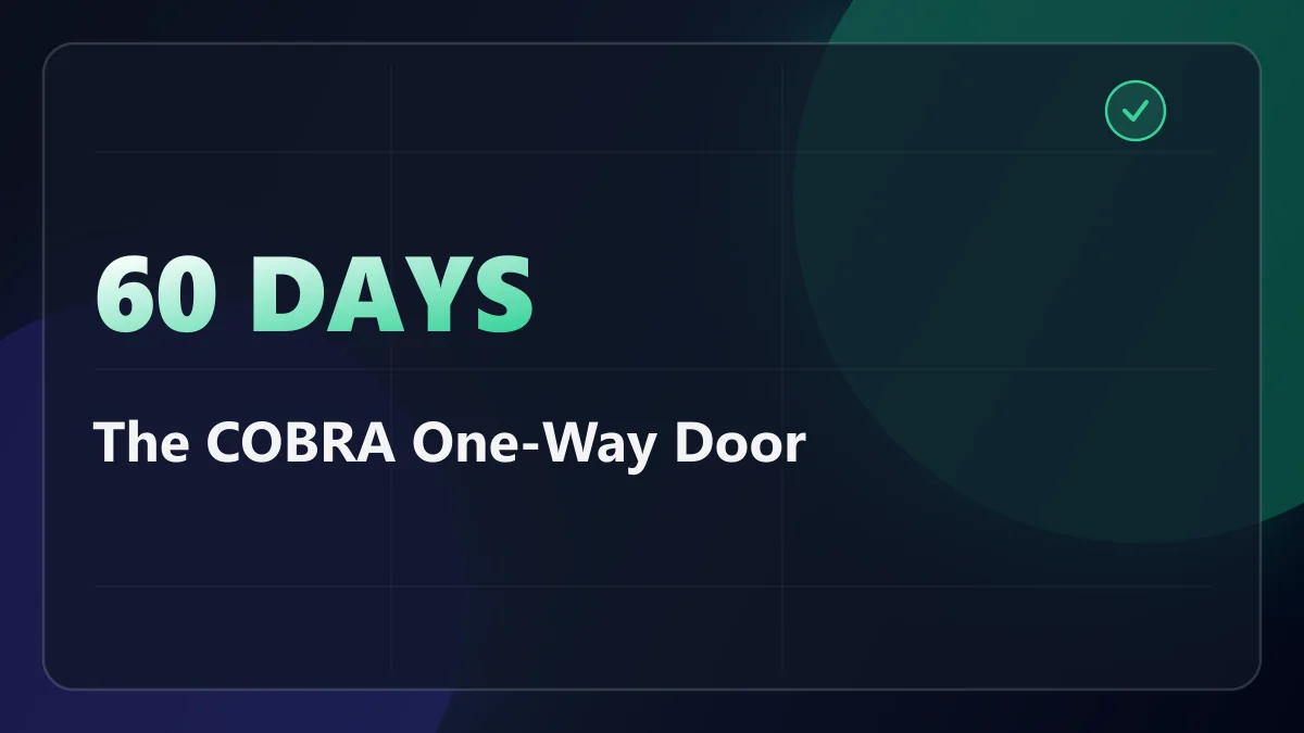 If You Elect COBRA, You Cannot Switch to a Marketplace Plan Until November