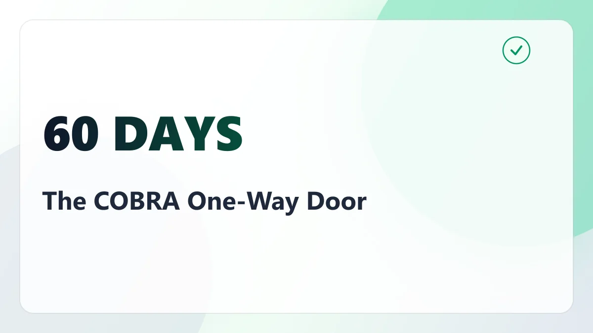 If You Elect COBRA, You Cannot Switch to a Marketplace Plan Until November
