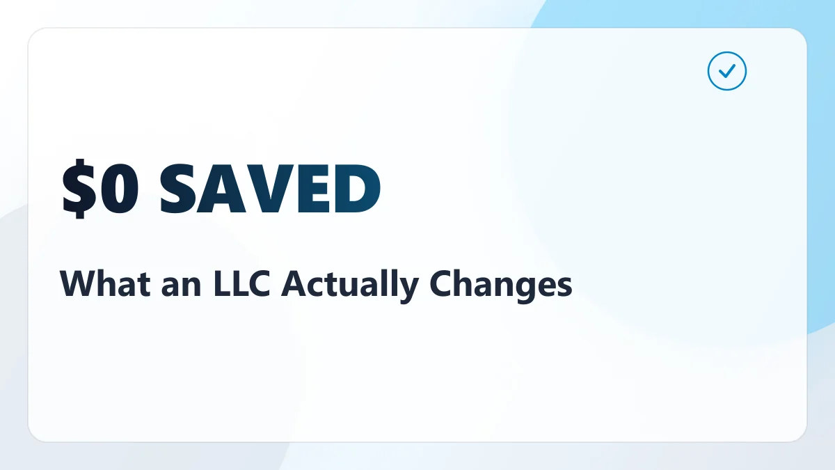 Forming an LLC Does Not Cut Your Tax Bill. The Thing People Confuse It With Does, and It Costs More Than They Think.