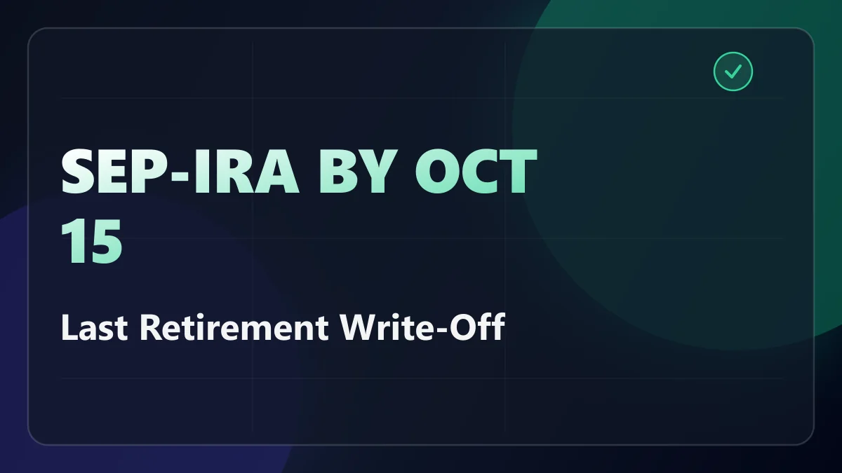 The Retirement Deduction October 15 Still Lets You Take