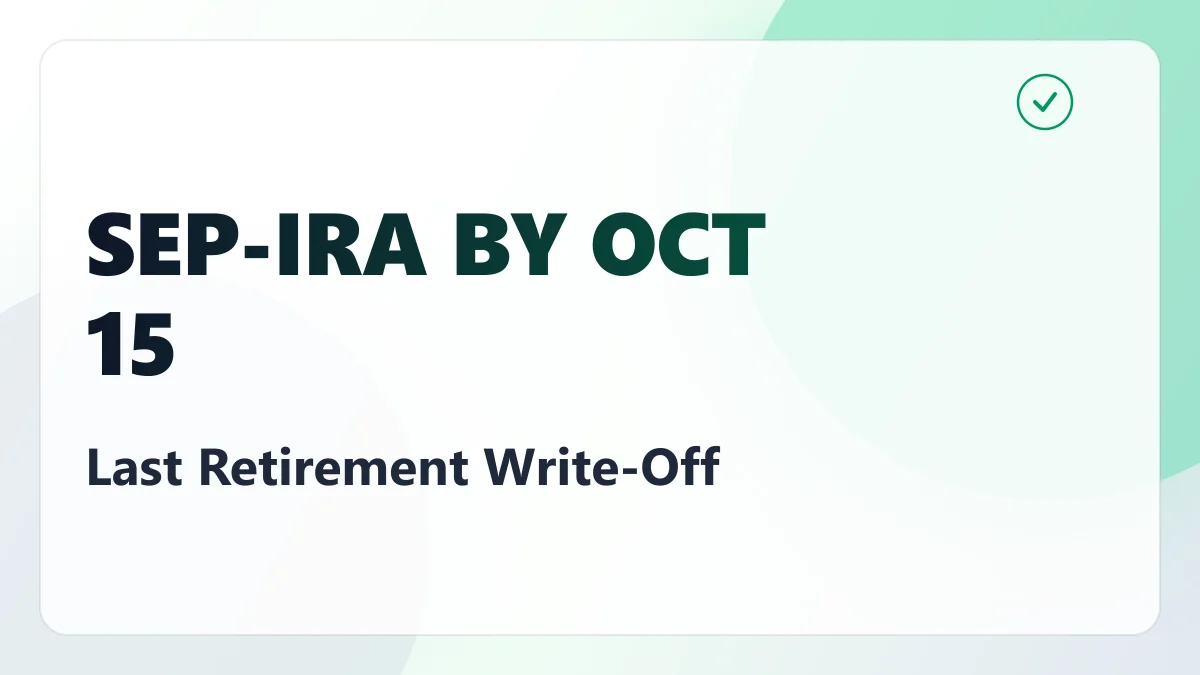 The Retirement Deduction October 15 Still Lets You Take