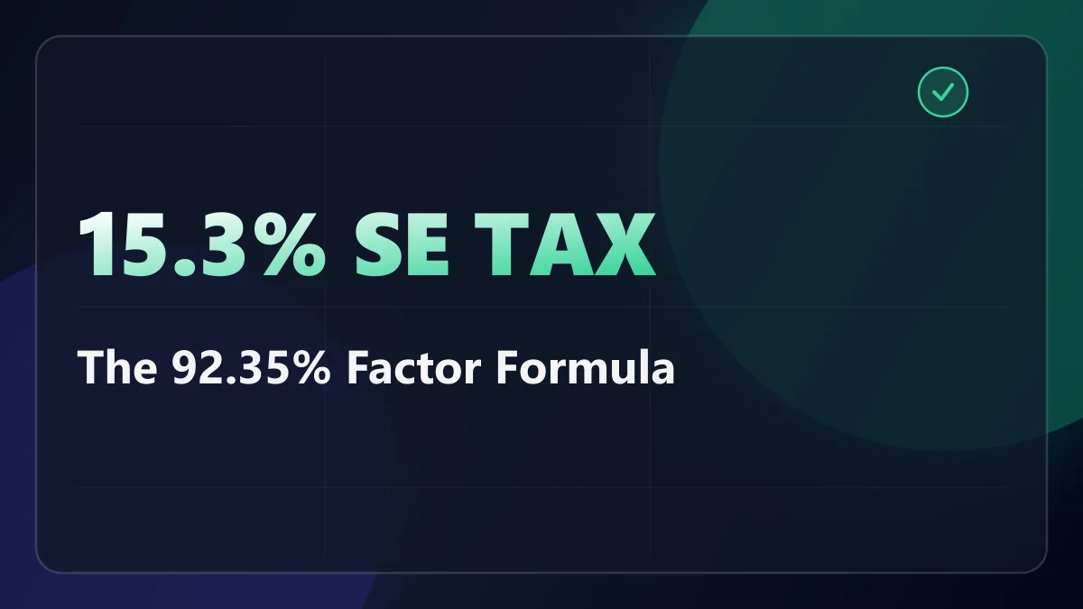 Self-Employment Tax in 2026: The 92.35% Step Almost Nobody Explains
